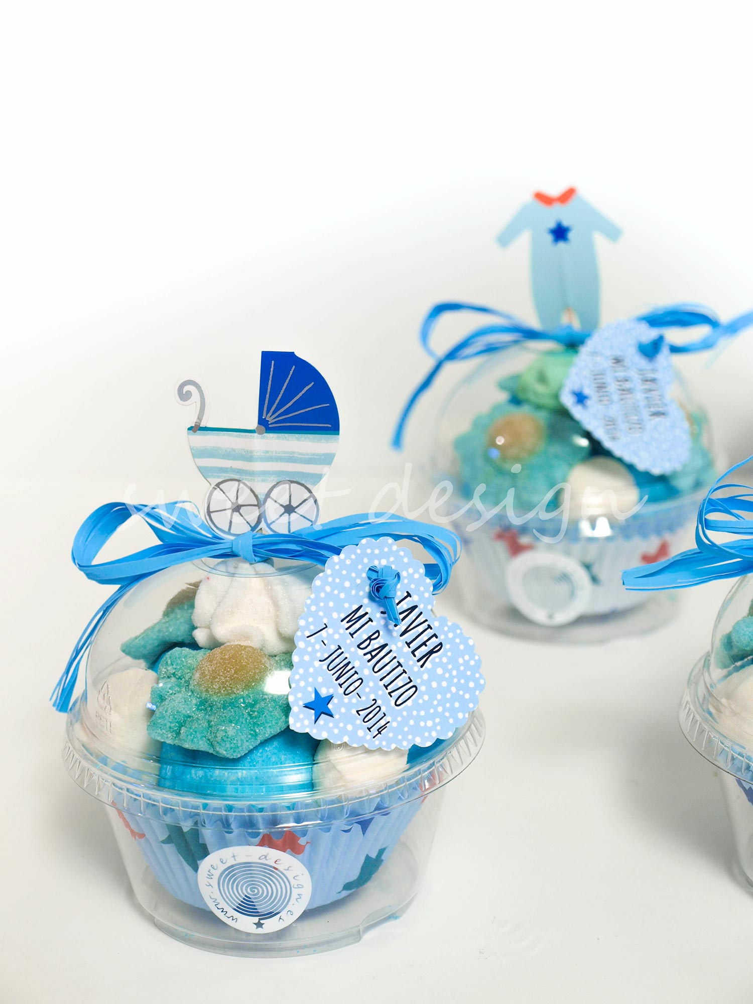 cepillo Cartas credenciales Huérfano Vasito Cupcake de Bebé Azul - Sweet Design