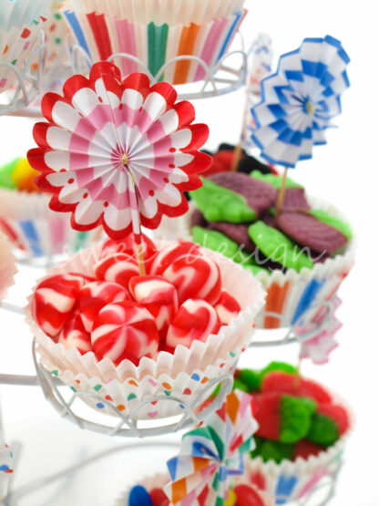 Cup Cakes de golosinas para mesa de chuches en boda
