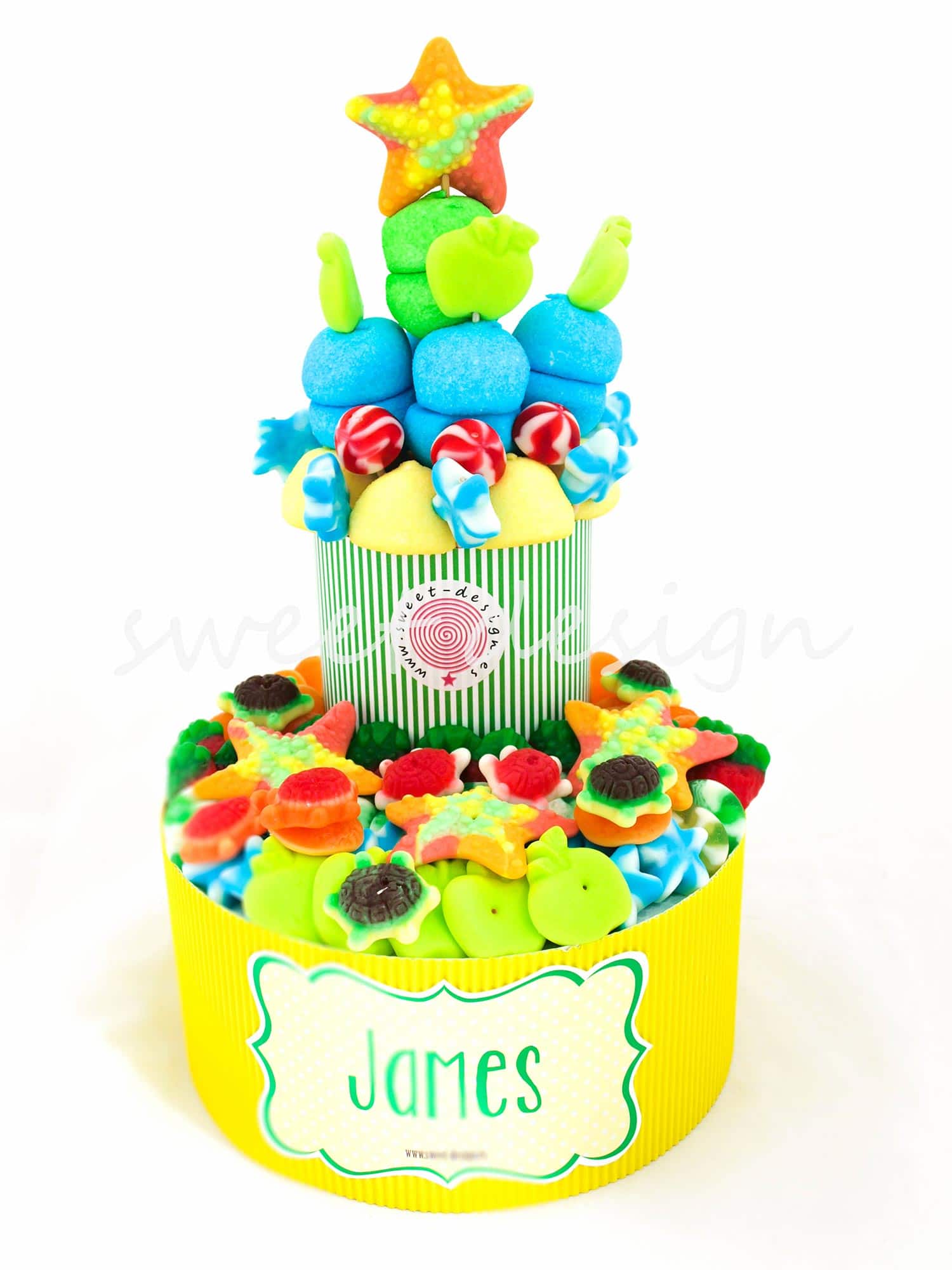 Tarta Multicolor Dos Pisos de Chuches - Sweet Design