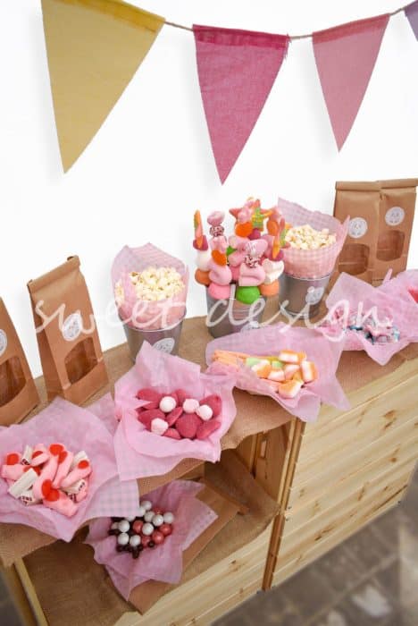 Candy bar individual rosa (8 niños) - Dulces Momentos